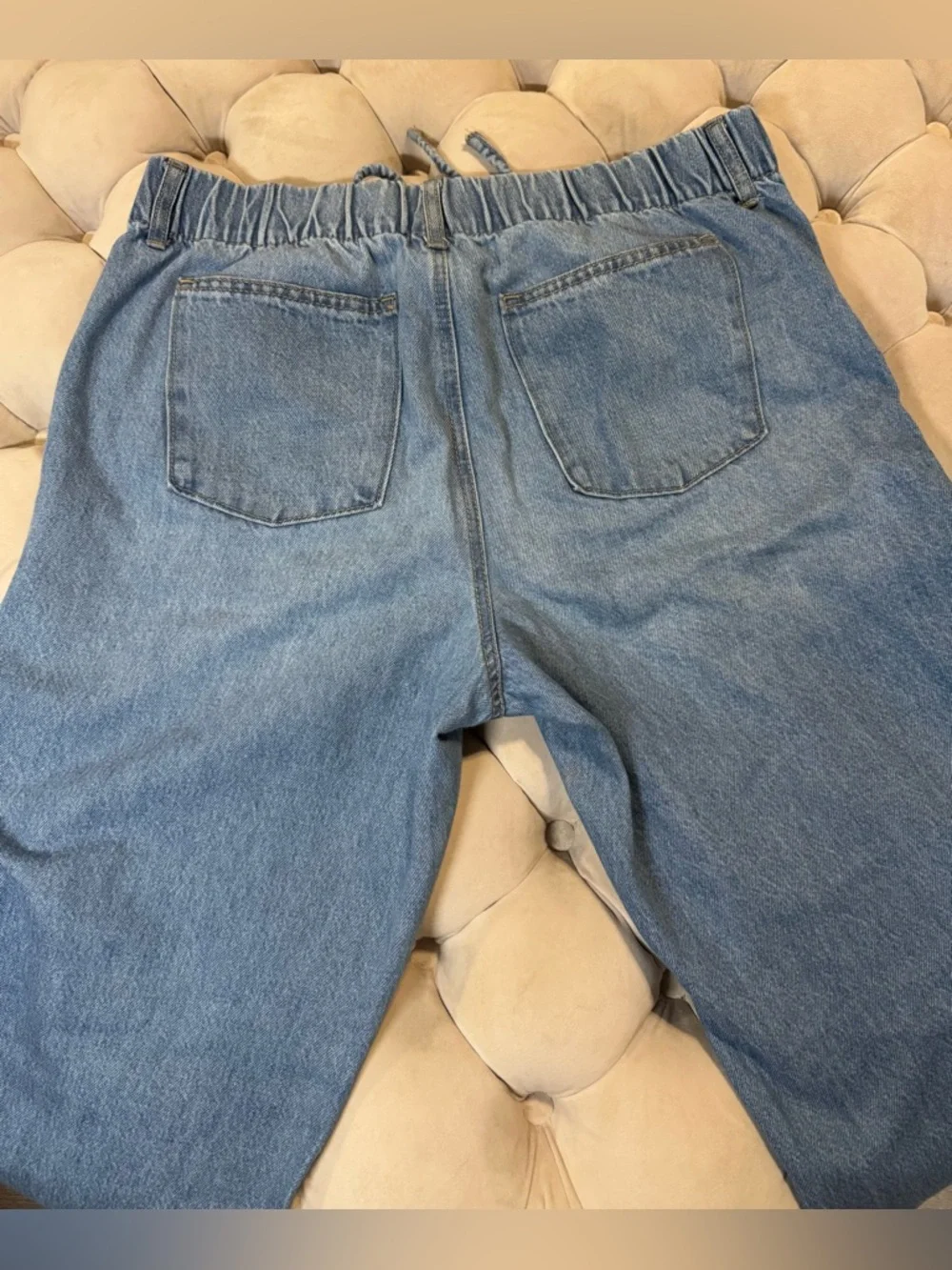 Rewash Women’s Wide Leg Drawstring Jeans Light Wash XL - Picture 2 of 4